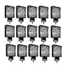 15 Farol de LED Auxiliar quadrado 27W Luminária com 9 Leds Jeep Troller OffRoad