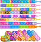 15 peças de brinquedos de pulseiras pop fidget, duráveis e ajustáveis, conjuntos de brinquedos de pulseira de alívio de estresse, brinquedo sensorial de fidget de bolhas push pop vestível para crianças e adultos