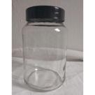 15 Potes De Vidro 600ml - Para conserva compota c/Tampa de plástico preta
