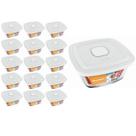 15 Potes Vidro Facilita Vap Quadrado Com Tampa 2L Marinex