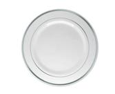 15 Pratos Refeição Borda Prata Luxo 26cm Plástico pigmentado