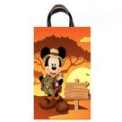 15 sacolas personalizadas no tema mickey safari no tamanho 16x10x4cm