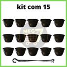 15 Vaso Cuia 18 Preto Para Suculentas Cactos e Plantas Pendentes Com Haste
