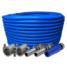 15m mangueira lava auto 1/2" - 1000 psi - esguicho leque nylon azul 4,6mm