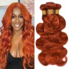 16 18 20 polegadas, cor: 350 pacotes de cabelo humano laranja escuro, pacotes de ondas corporais, pacotes de ondas corporais, pacotes de laranja gengibre, cabelo humano, pacotes virgens brasileiras não processados, pacotes de ondas corporais de laranja escuro, extensões de cabelo