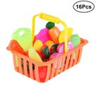 16 peças de simulação, mini cozinha, corte engraçado, frutas