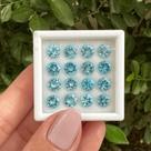16ø Topázio Sky Blue Brilhante 6mm 15,52ct 16ø Topázio Sky Blue Brilhante 6mm 15,52ct