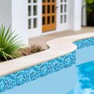 18 Adesivos Piscina Pastilha Degradê Tons De Azul 100x20cm
