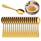 18 Colheres Aço Inox 20cm Sopa Dourado Premium Decorada