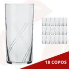 18 Copo de Vidro Brisa 300ML Nadir Transparente Suco Água