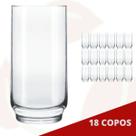 18 Copo de Vidro Lights Transparente 300ML Nadir Long Drink