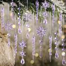 18 peças de enfeites de acrílico roxo para flocos de neve e pingentes de gelo OumuaMua