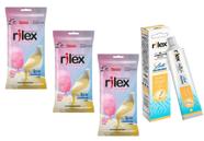 18 Preservativo Rilex Aroma de Algodão Doce e Leite Condensado + gel lubrificante 50g