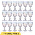 18 Taça Diamante 340ML Furta Cor Eventos Água Suco Rainbow