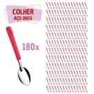 180 Colheres de Sopa Vermelho Aço Inox Plástico Luna Casa