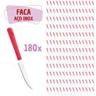 180 Facas Vermelho Aço Inox Plástico Luna Casa Almoço