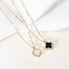 1pc Colar de pingente de trigo cano de quatro folhas elegante para mulheres EM AÇO DOURADO