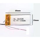 (1pc)pilha Bateria 3,7v 110mah 3mmx15mmx35mm 301535 2 Fios