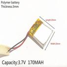 (1pc) Pilha Bateria 3,7v 170mah 3mm X 20mm X 20mm 302020