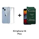 1UN Capa Capinha Transparente + 2UN Película Privacidade Fosca Flexível para Iphone 14 PLUS
