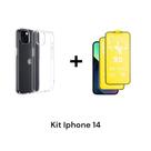 1UN Capa Transparente Anti Impacto + 2UN Películas Fosca 9D Compatíveis Com Iphone 14