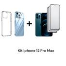 1UN Capinha Anti Impacto TPU + 3UN Películas 9D Fosca Flexível Para Iphone 12 PRO MAX