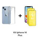1UN Capinha Transparente Anti Impacto + 2UN Películas De Cerâmica Fosca 9D Para Iphone 14 PLUS