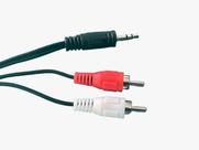 1x Cabo P2 Stereo Macho + 2rca Macho Emborrachado 1,8mts