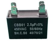 1x Capacitor Partida 2,5uf/450v Faston 37x15x25mm Cbb61 1x Capacitor Partida 2,5uf/450v Faston 37x15x25mm Cbb61