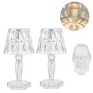 2 Abajur Cristal Led Sem Fio Para Mesa Moderna 2 Abajur Cristal Led Sem Fio Para Mesa Moderna