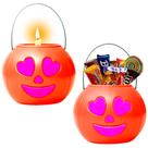 2 Abóboras Laranja Halloween para Pedir Doces por Vela Festa Bruxas