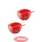 2 Açucareiros Premium Vermelho com Colher UZ
