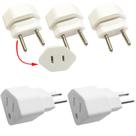 2 Adaptador 3 Pinos + 3 Adaptador 2 Pinos Tomada Padrao Americana Brasileira 10a Branco 2 Adaptador 3 Pinos + 3 Adaptador 2 Pinos Tomada Padrao Americana Brasileira 10a Branco