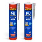 2 Adesivo Selante Pu 360g Fixa Tudo Branco Cola Metal Mármore Vidro Azulejo Granito Concreto Gesso