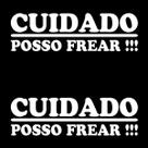 2 Adesivos Cuidado Posso Frear !!! 20cm x 6cm - Branco