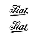 2 Adesivos Fiat Retro 16 cm x 10 cm - Preto