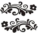 2 Adesivos Lindas Flores - 14x4cm cada