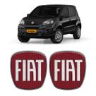 2 Adesivos Para Fiat Uno Novo 2011/2021 Vermelho - Genérico