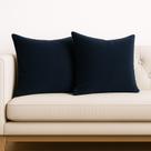 2 Almofadas Cheia Veludo Suede Sofa 45x45 Azul Escuro