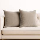 2 Almofadas Cheia Veludo Suede Sofa Decorativa 45x45 Areia