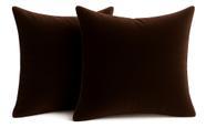 2 Almofadas Cheia Veludo Suede Sofa Decorativa 45x45 Marrom