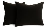 2 Almofadas Cheia Veludo Suede Sofa Decorativa 45x45 Preta