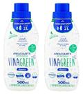 2 Amaciante Roupas Vinagreen Algodão Concentrado em Frasco 500 Ml