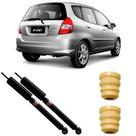 2 Amortecedor Honda Fit 2003 a 2008 Traseiro 343381 Kayaba e Kit