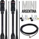 2 Antena Base Embutida Black Px Mini Argentina 200w 1,07m + Cabo 5,5m