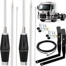 2 Antena Inox Px 1,40m Alongador 40cm Ford Cargo Cabo 5,5m Parafusos Anti-furto