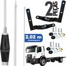 2 Antena Inox Px 1,40m Alongador 60cm Suporte Parabrisa Constellation Parafusos Anti-Furto
