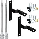 2 Antena Móvel PX Marinox 2,70 Metros Alongador Inox 60cm Pl-2003 Suporte Mercedes Benz Bicudo Motorista Carona Kit de Parafusos Anti-Furto
