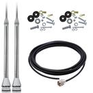 2 Antena Móvel PX Marinox 2,70 Metros Radio Amador Pl-2003 Cabo Coaxial 5,5 Metros B-3001