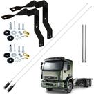 2 Antena Móvel Px Mini Maria Mole 1,40 metros Alongador 25cm Parafusos Anti-Furto Suporte Dianteiro Volvo Vm